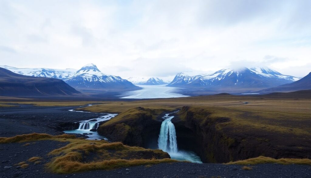 Путешествие по Исландии: ледники, вулканы и водопады - иллюстрация