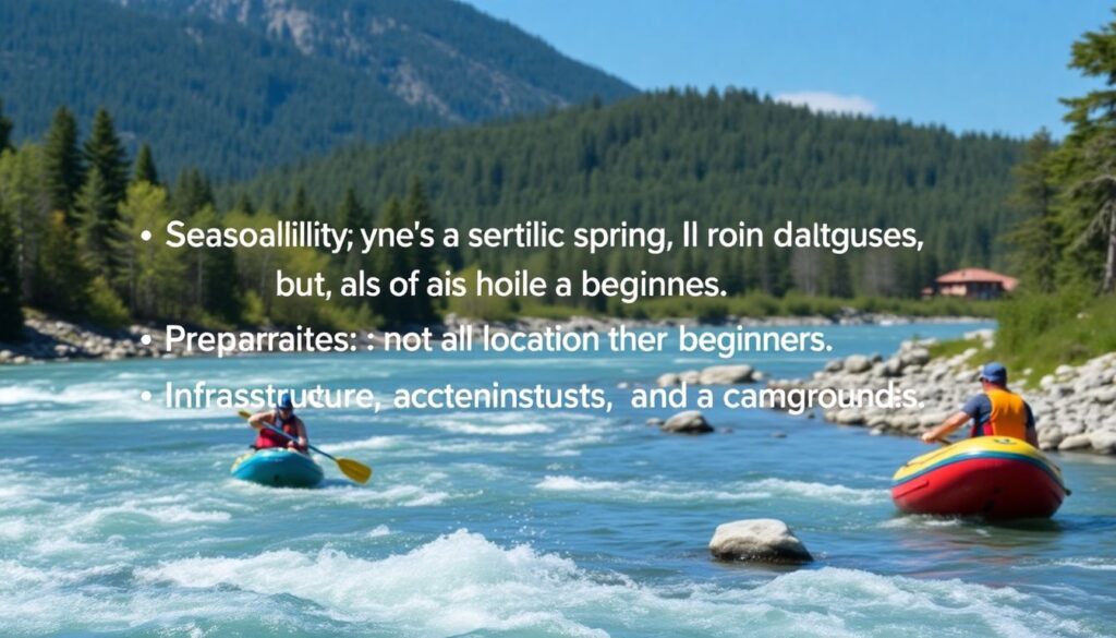 Лучшие места для каякинга и рафтинга - иллюстрация