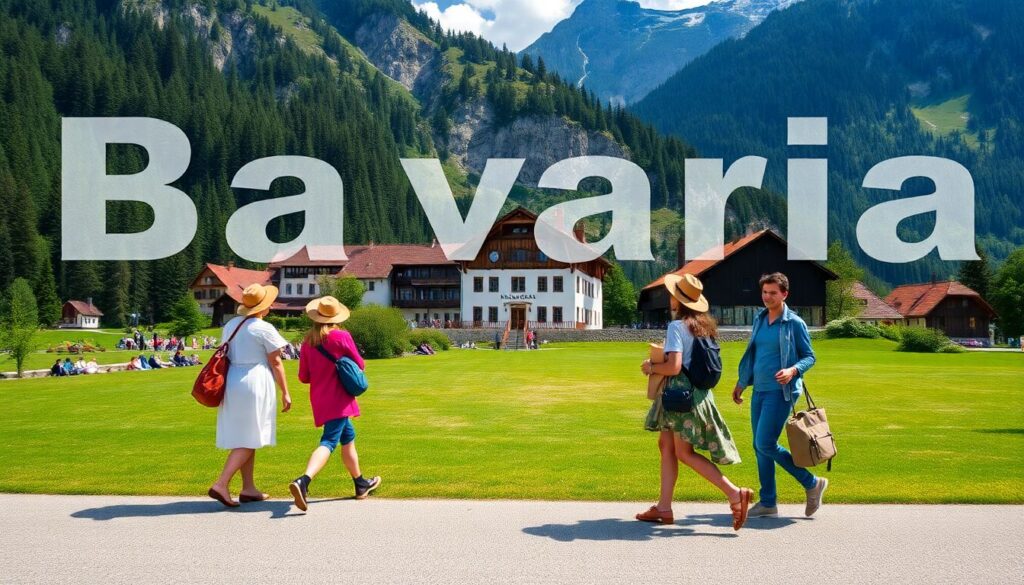 Путешествие по Баварии: замки, пиво и альпийские пейзажи - иллюстрация