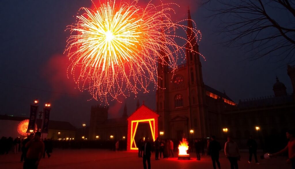 Самые удивительные фестивали света и огня - иллюстрация