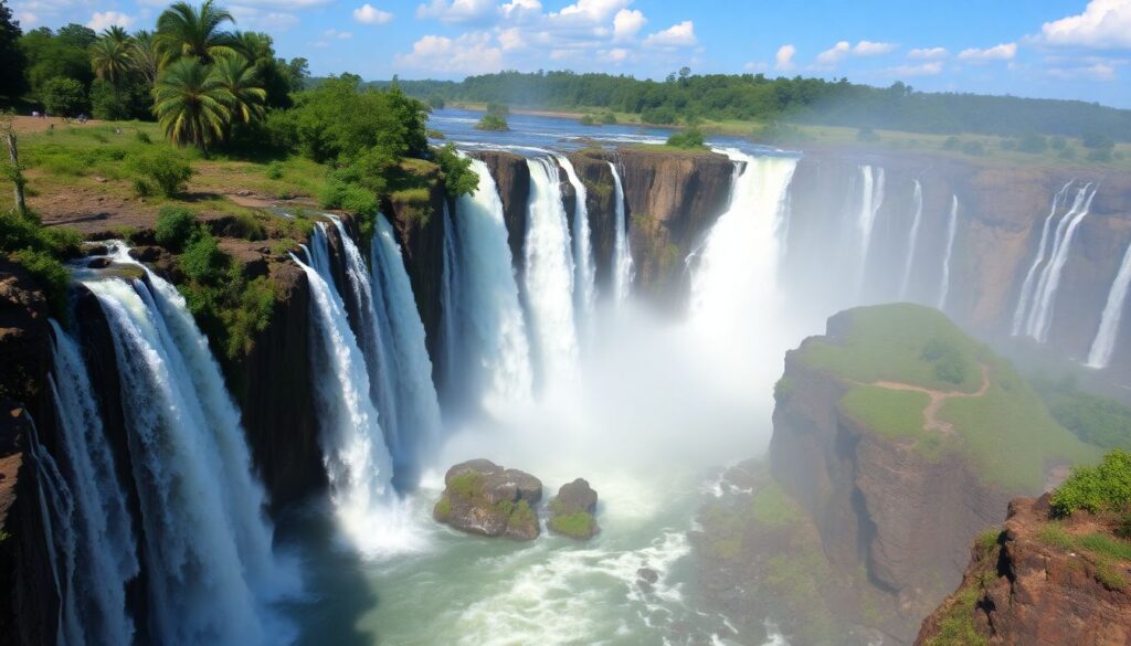 Путешествие в Зимбабве: водопад Виктория и руины Великого Зимбабве - иллюстрация