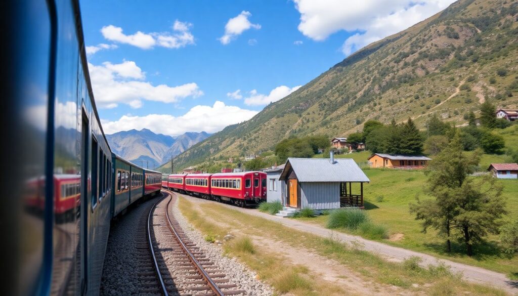 Путешествие по Андам на поезде - иллюстрация