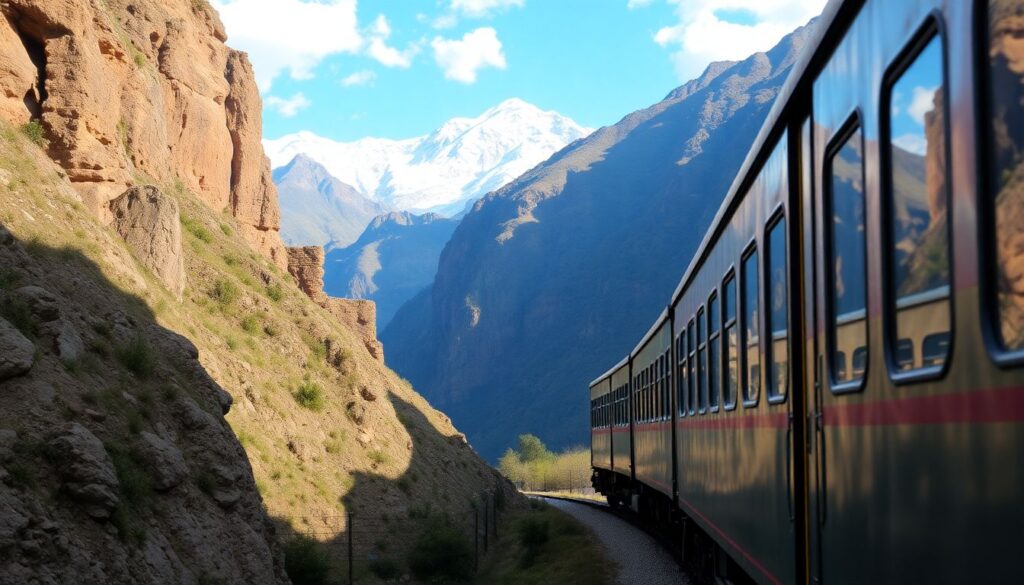 Путешествие по Андам на поезде - иллюстрация