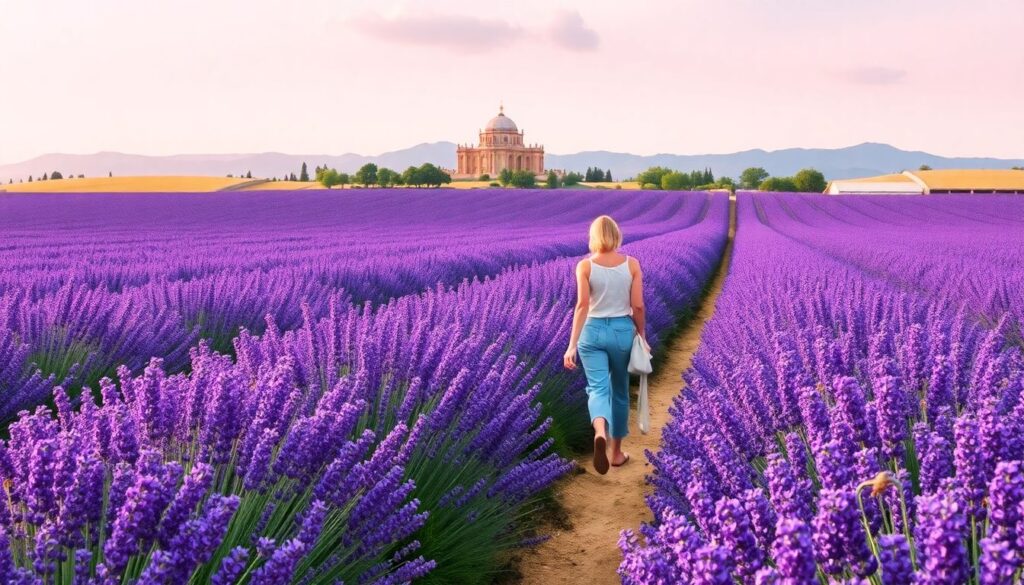 Путешествие по Провансу в сезон цветения лаванды - иллюстрация