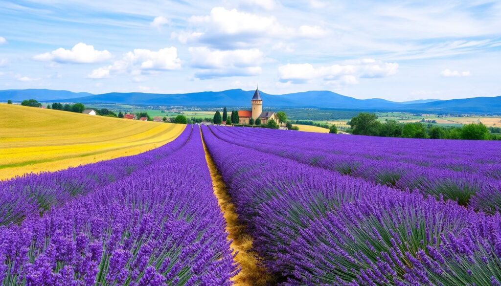 Путешествие по Провансу в сезон цветения лаванды - иллюстрация