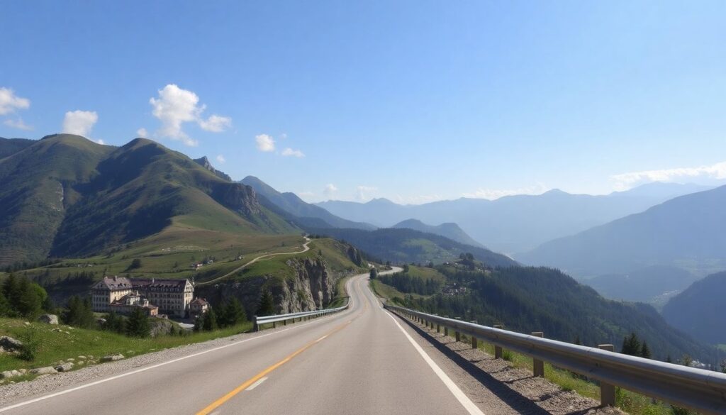 Путешествие по Трансфэгэрашскому шоссе в Румынии - иллюстрация