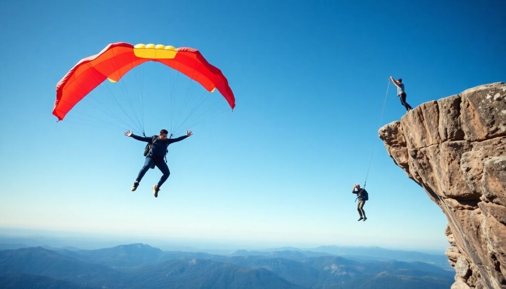 Лучшие места для прыжков с парашютом и банджи-джампинга - иллюстрация