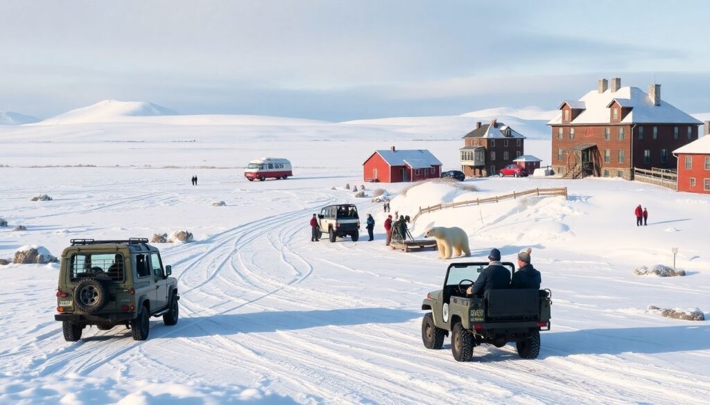 Лучшие места для наблюдения за белыми медведями - иллюстрация
