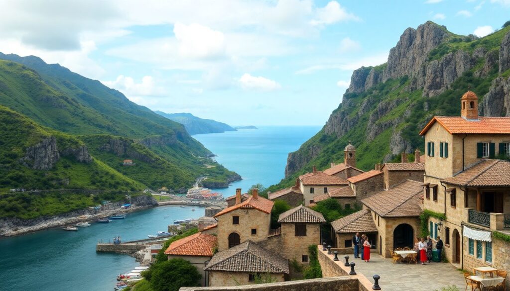 Путешествие по Астурии и Галисии в Испании - иллюстрация