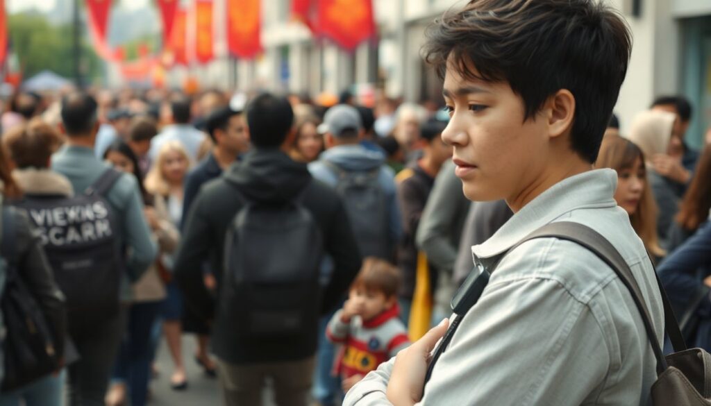 Как не потерять ребенка в толпе во время путешествия - иллюстрация