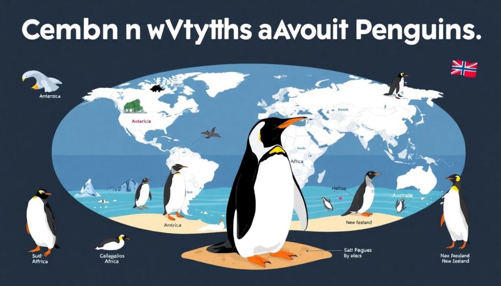 Лучшие места для наблюдения за пингвинами - иллюстрация