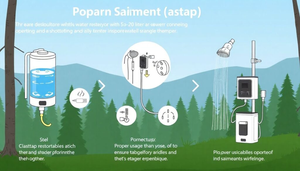 Как выбрать и пользоваться портативным душем для кемпинга - иллюстрация