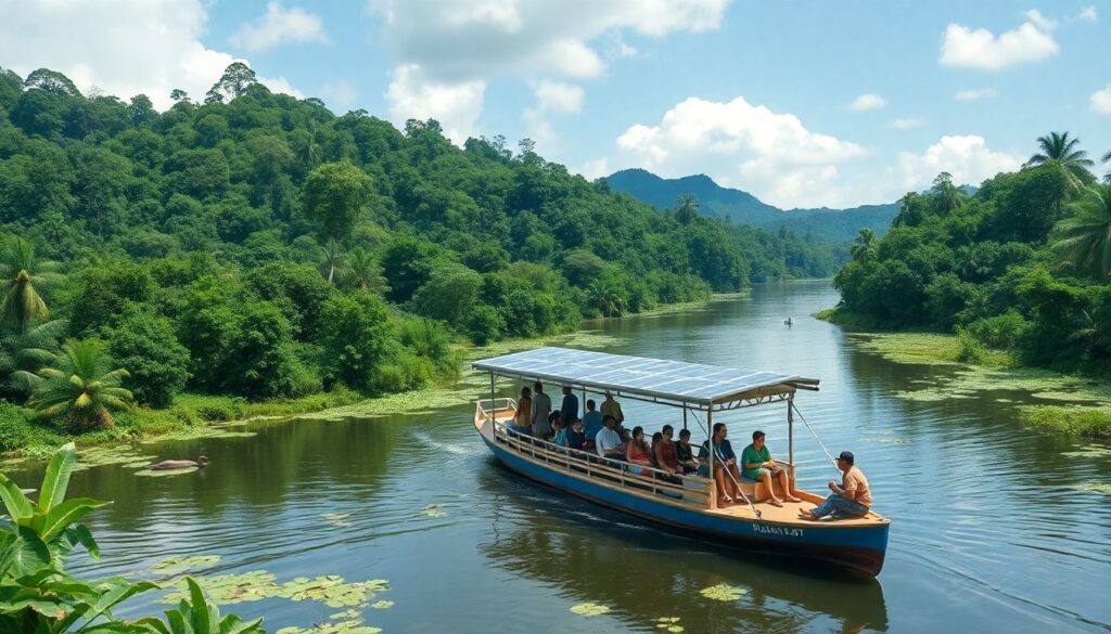 Путешествие по Амазонке в Колумбии - иллюстрация