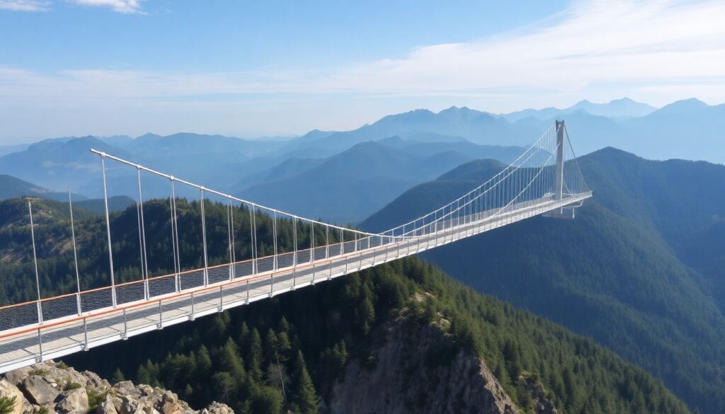 Самые впечатляющие подвесные мосты для пешеходов - иллюстрация