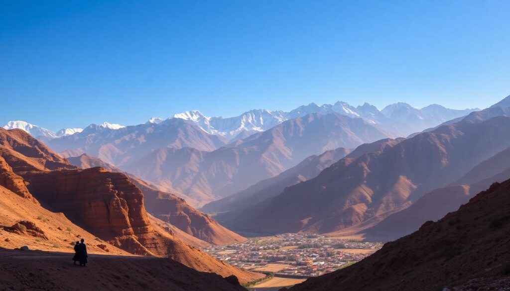 Путешествие по горам Атлас в Марокко - иллюстрация