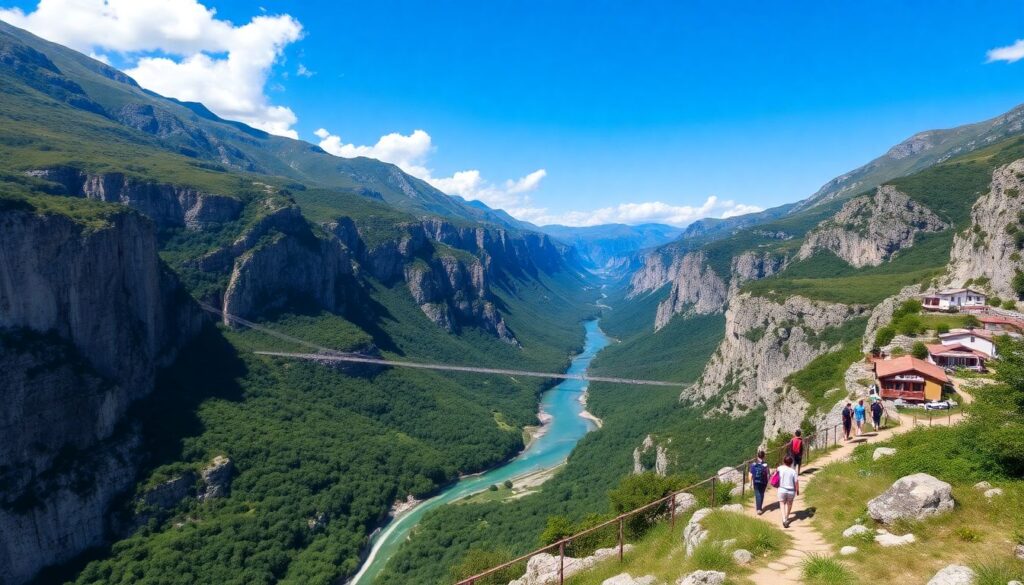 Путешествие по каньонам Черногории - иллюстрация