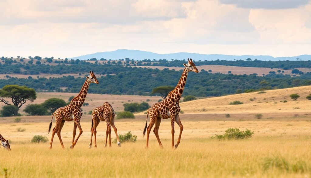 Лучшие места для наблюдения за жирафами - иллюстрация