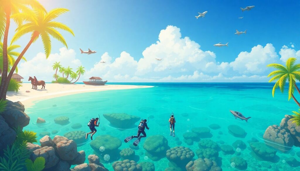 Путешествие в Белиз: великая голубая дыра - иллюстрация