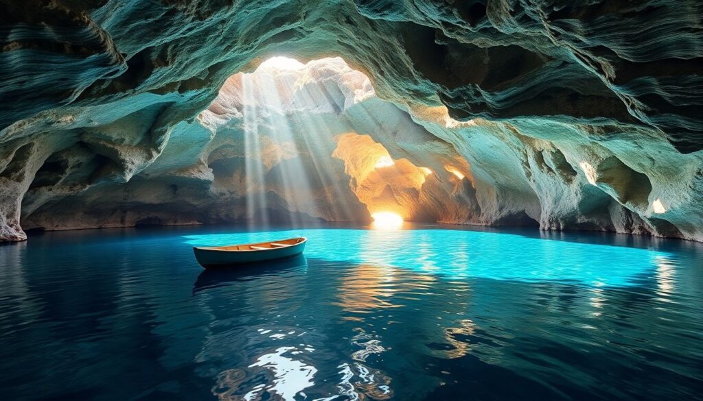 Самые красивые морские пещеры и гроты - иллюстрация