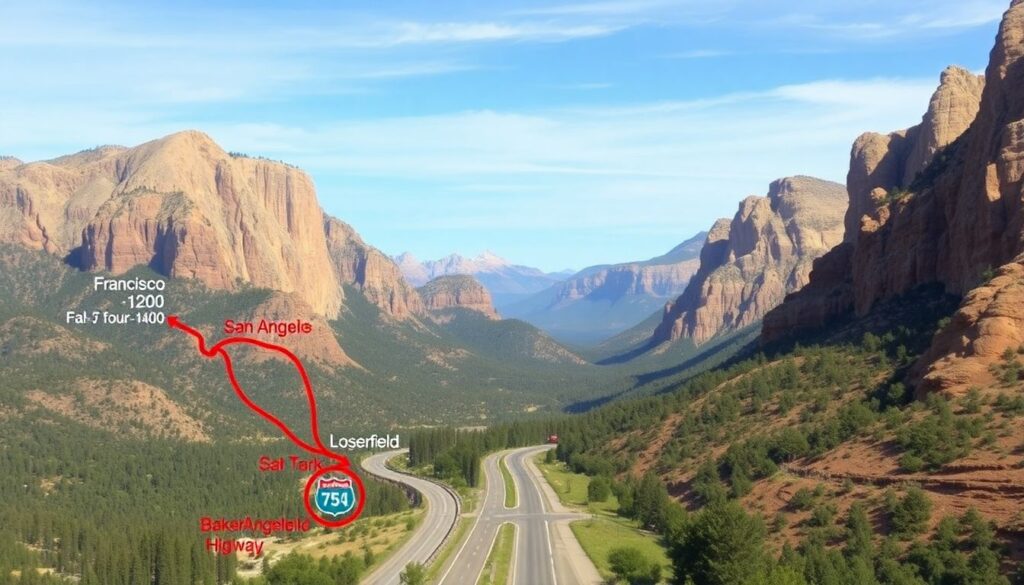 Путешествие по национальному парку Йосемити - иллюстрация