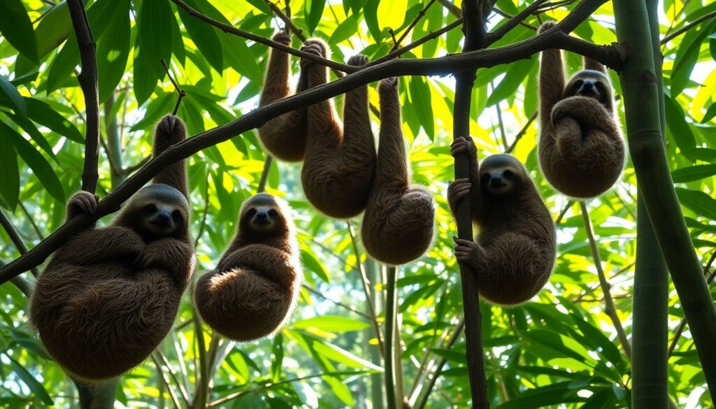 Лучшие места для наблюдения за ленивцами - иллюстрация