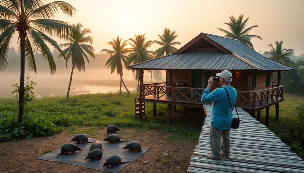 Лучшие места для наблюдения за броненосцами - иллюстрация