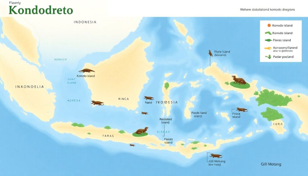 Лучшие места для наблюдения за варанами Комодо - иллюстрация