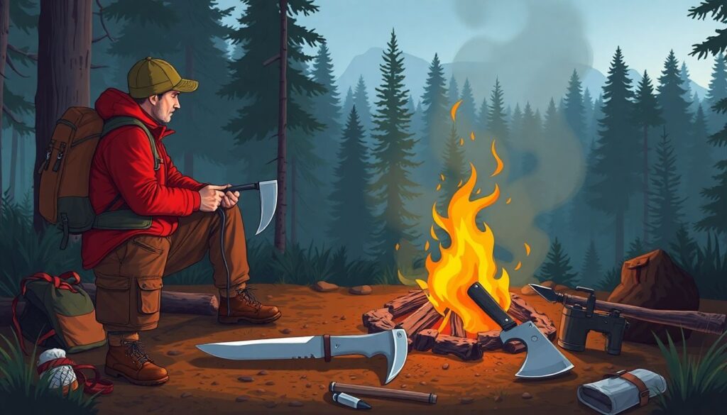 Как выбрать и использовать походную пилу или топор - иллюстрация