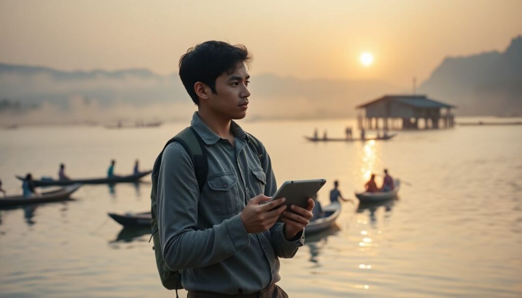 Путешествие в Камбоджу: плавучие деревни на озере Тонлесап - иллюстрация