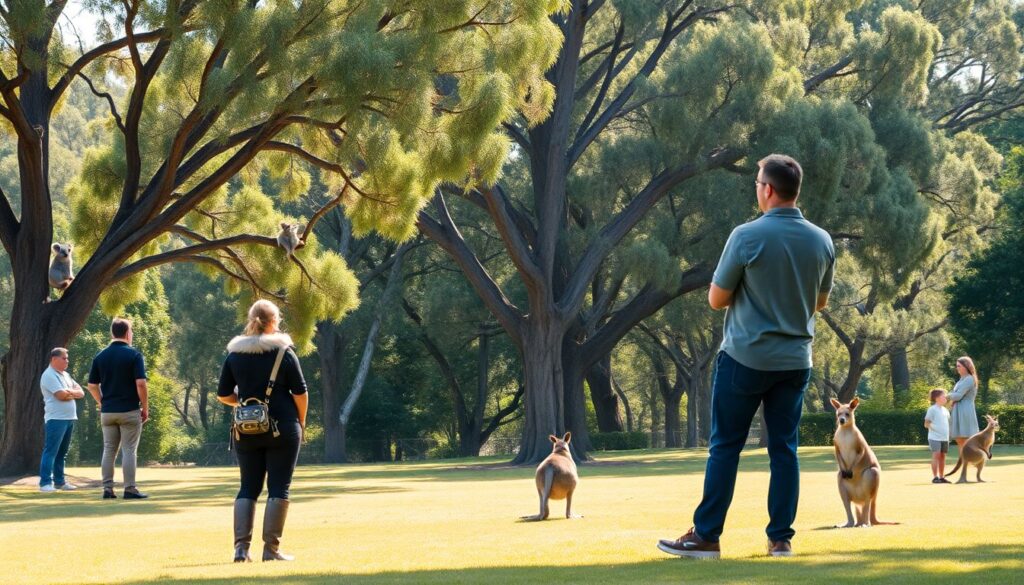 Лучшие места для наблюдения за коалами и кенгуру - иллюстрация