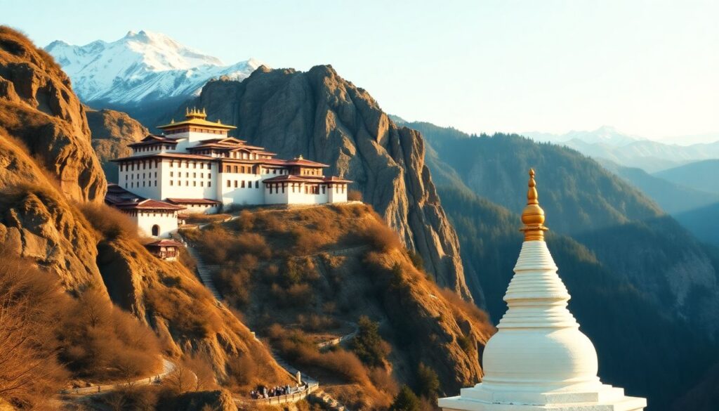 Путешествие в Бутан: монастырь Гнездо тигрицы - иллюстрация
