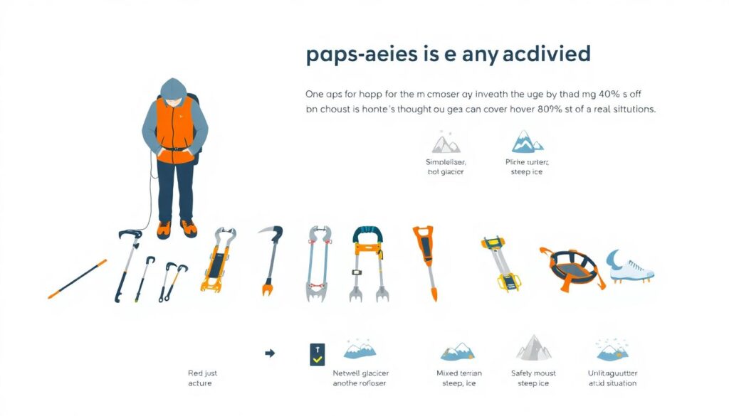 Как выбрать и использовать кошки и ледоруб для альпинизма - иллюстрация