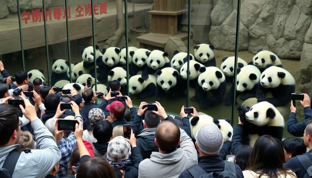Лучшие места для наблюдения за пандами - иллюстрация