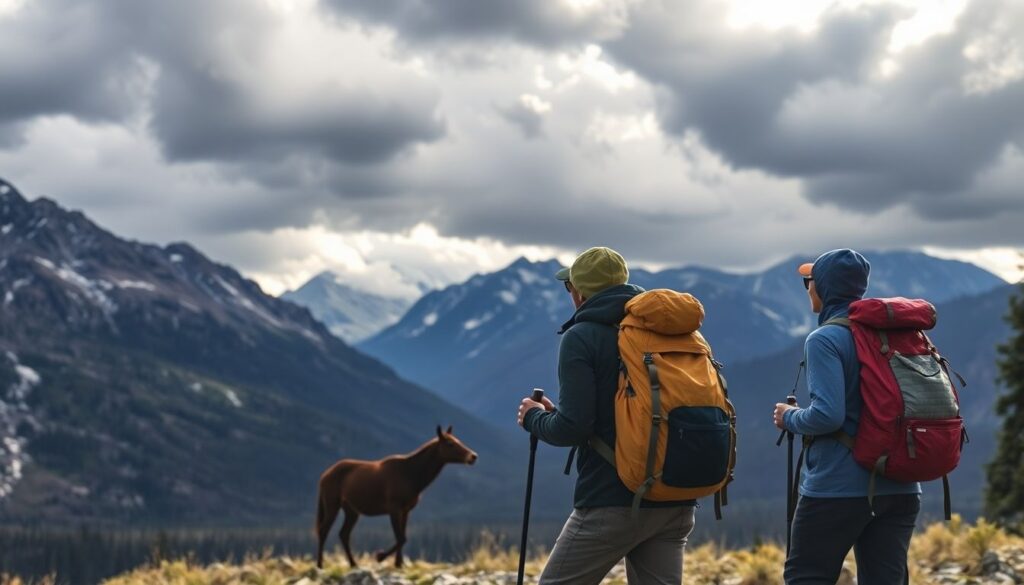 Путешествие по национальному парку Джаспер в Канаде - иллюстрация
