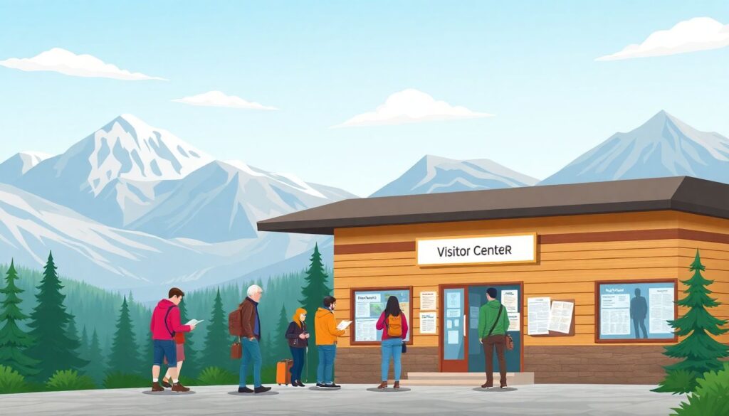 Путешествие по национальному парку Джаспер в Канаде - иллюстрация