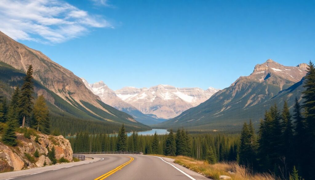 Путешествие по национальному парку Джаспер в Канаде - иллюстрация